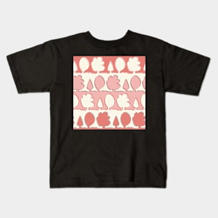 Minimalist Continuous Line Forest in warm earth tones Kids T-Shirt